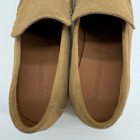 Allen Edmonds Tan Suede Slip On Payton Loafers Mens Sz 11.5 - Picture 7 of 9
